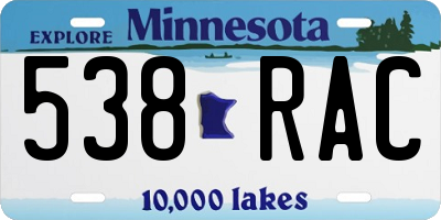 MN license plate 538RAC