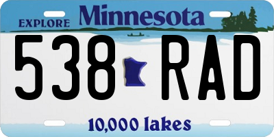 MN license plate 538RAD