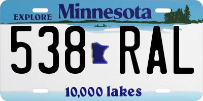 MN license plate 538RAL