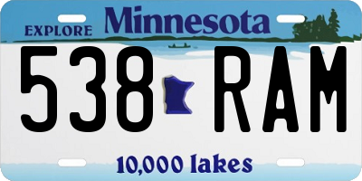 MN license plate 538RAM