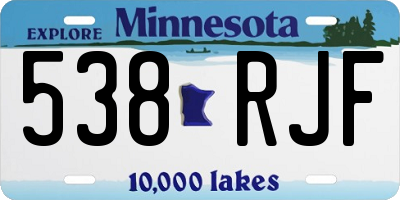 MN license plate 538RJF