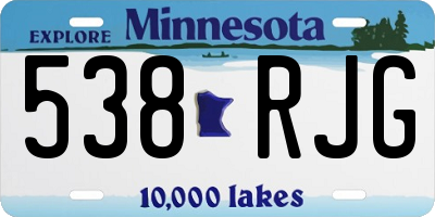 MN license plate 538RJG