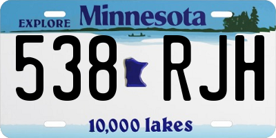 MN license plate 538RJH