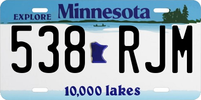MN license plate 538RJM