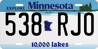 MN license plate 538RJO