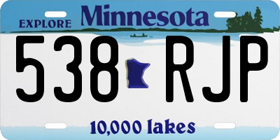 MN license plate 538RJP