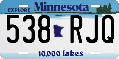 MN license plate 538RJQ