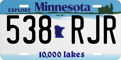 MN license plate 538RJR