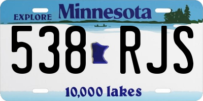 MN license plate 538RJS