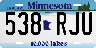 MN license plate 538RJU