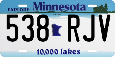 MN license plate 538RJV