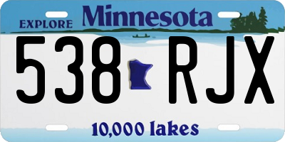 MN license plate 538RJX