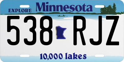 MN license plate 538RJZ