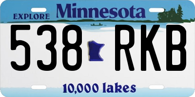 MN license plate 538RKB
