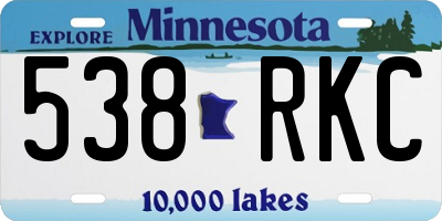 MN license plate 538RKC