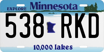 MN license plate 538RKD