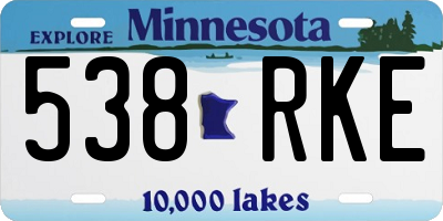 MN license plate 538RKE