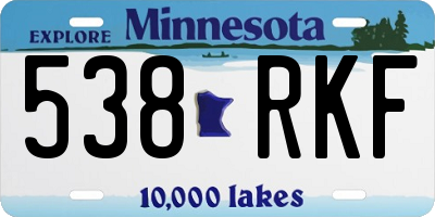 MN license plate 538RKF