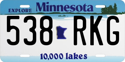 MN license plate 538RKG