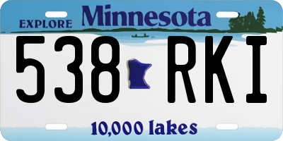MN license plate 538RKI