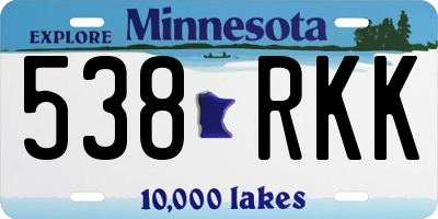 MN license plate 538RKK