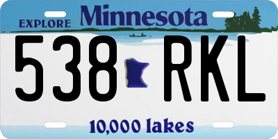 MN license plate 538RKL