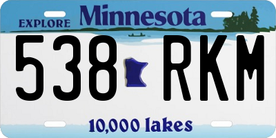 MN license plate 538RKM