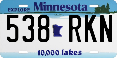 MN license plate 538RKN