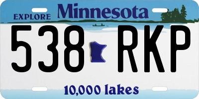 MN license plate 538RKP