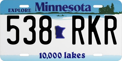 MN license plate 538RKR