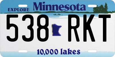 MN license plate 538RKT