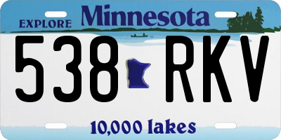 MN license plate 538RKV