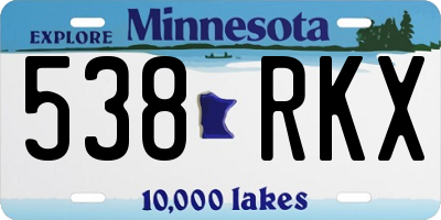 MN license plate 538RKX