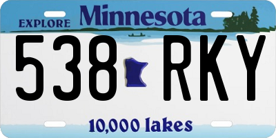 MN license plate 538RKY