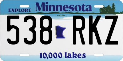 MN license plate 538RKZ