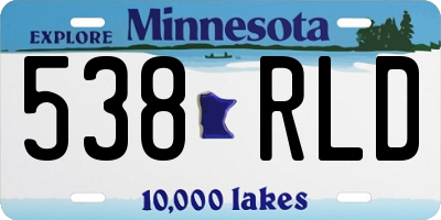 MN license plate 538RLD