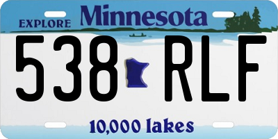 MN license plate 538RLF