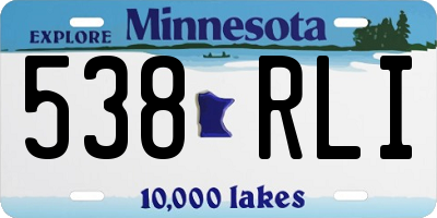 MN license plate 538RLI
