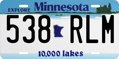 MN license plate 538RLM