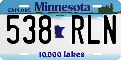 MN license plate 538RLN