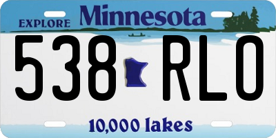 MN license plate 538RLO