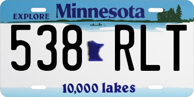 MN license plate 538RLT