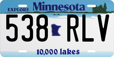 MN license plate 538RLV
