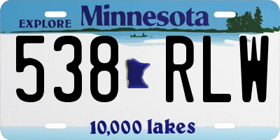 MN license plate 538RLW