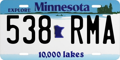 MN license plate 538RMA