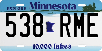 MN license plate 538RME