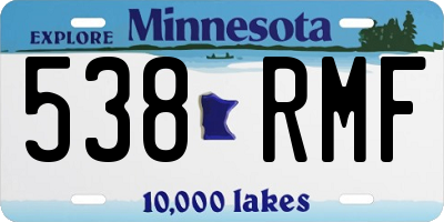 MN license plate 538RMF