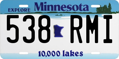 MN license plate 538RMI