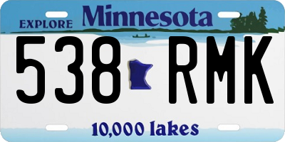MN license plate 538RMK