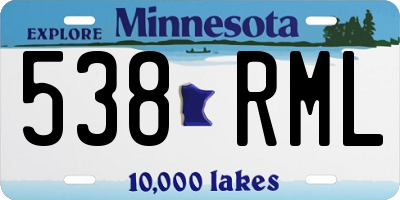 MN license plate 538RML